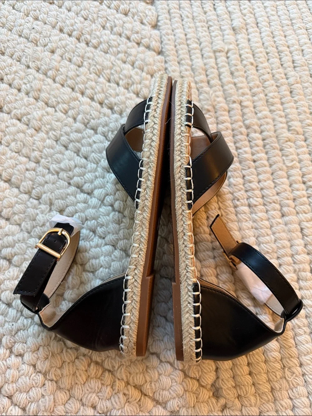 Journee Collection Black Crisscross Ankle-Strap Espadrilles